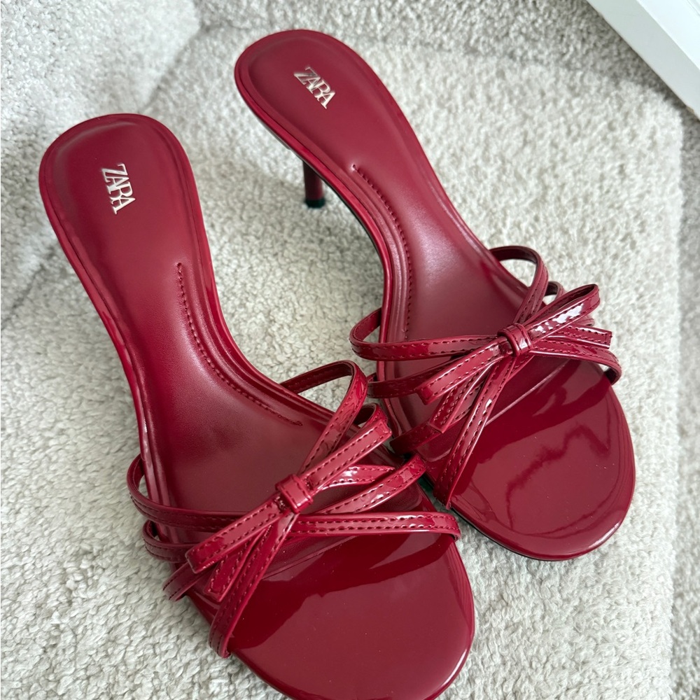 Brand new Zara Women's Red Heeled Sandals